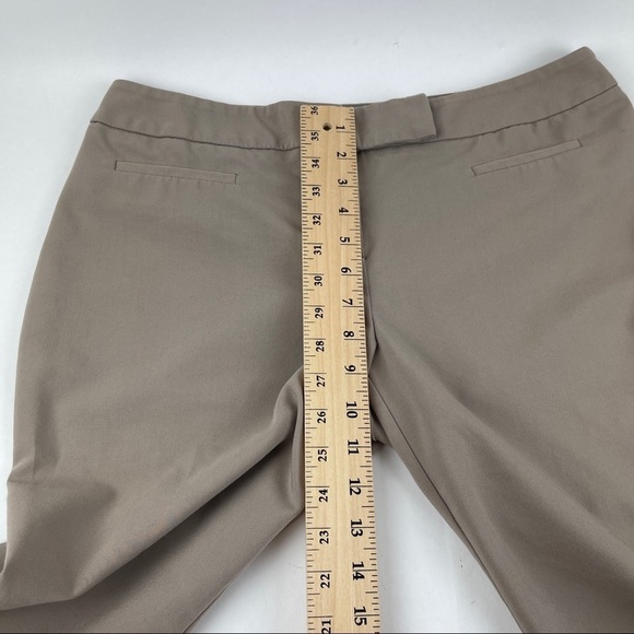 Apt 9 Crop Pants Womens 12P Khaki Flat Front - Picture 6 of 8